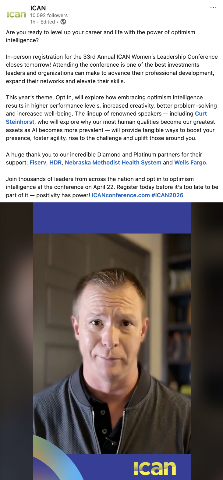 Thumbnail of Curst Steinhorst LinkedIn post
