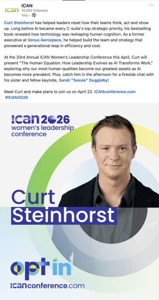 Thumbnail of Curst Steinhorst LinkedIn post