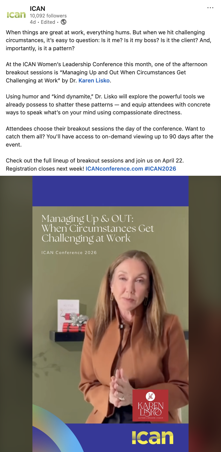 Thumbnail of Karen Lisko LinkedIn post